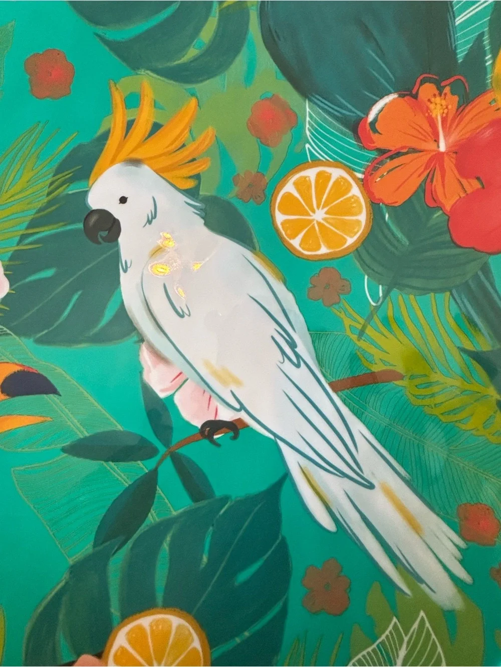 TWO! Celebrate Summer Together Tropical Toucan Melamine Serving Platters 19”